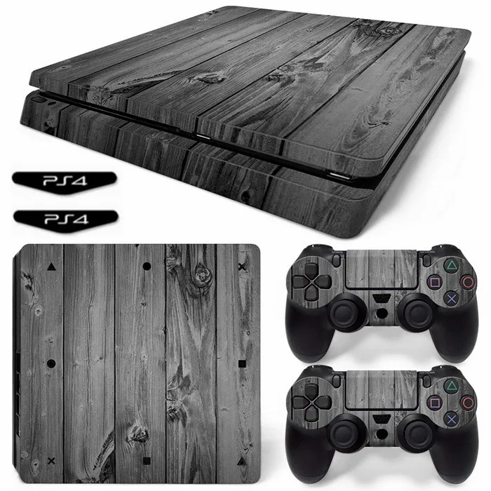 Тонкая виниловая наклейка с текстурой древесины для Ps4 тонкая консоли PS4 Slim и 2