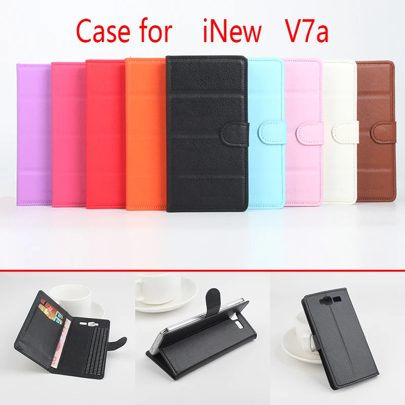 Кожаный чехол с зернистой текстурой личи для iNew V7a Роскошный телефона бумажником