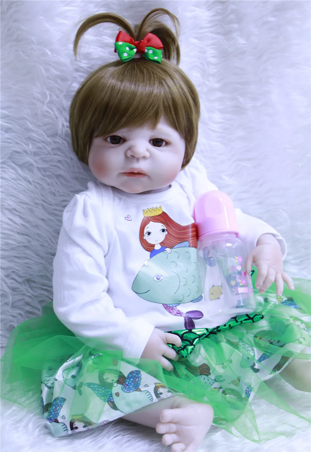 

Кукла реборн NPK полностью силиконовая, Реалистичная кукла-младенец, детская игрушка, подарок для детей, 22 дюйма