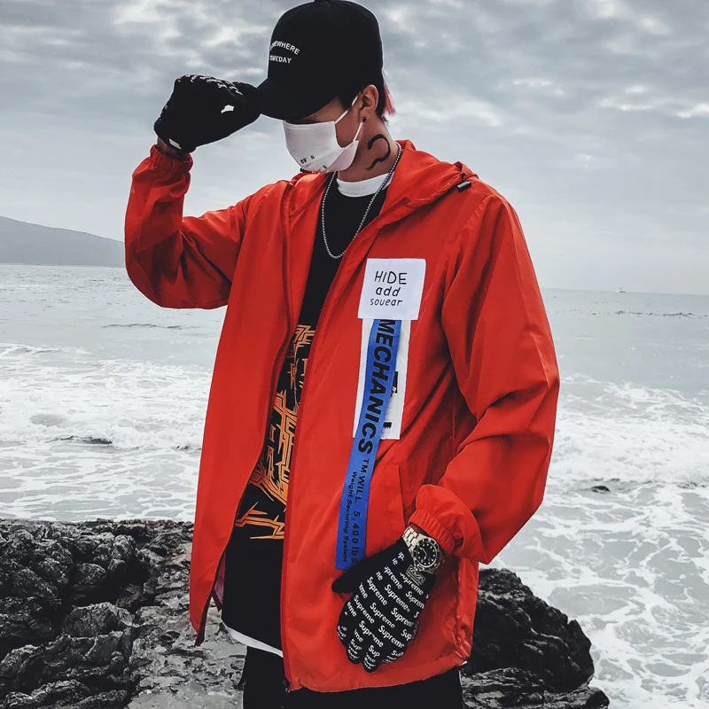 Jacket 1 Винтажные летние легкие мужские куртки Базовая хип-хоп панк Рейв Анорак куртка уличная Мужская хип-хоп ветровка одежда 5J018 - Цвет: Jacket 1
