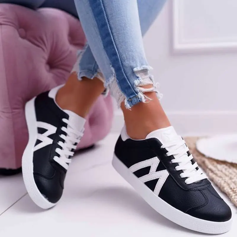 Женская летняя обувь на плоской подошве zapatos mujer повседневная со шнуровкой в