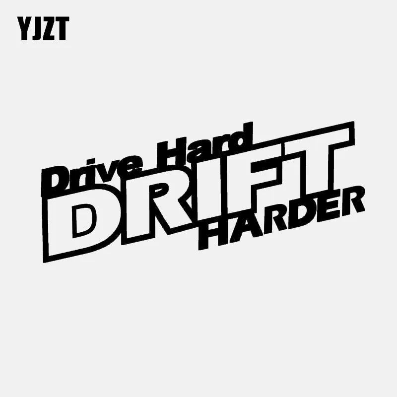 

YJZT 18.5CM*8CM Fashion DRIVE HARD DRIFT HARDER Vinyl Car Sticker Decal Black Silver C11-1808