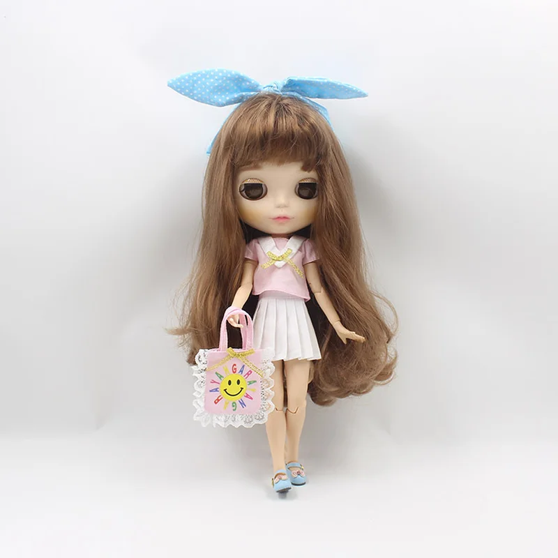 4 шт./компл. 30 см BJD куклы комплект одежды розовая футболка+ белая юбка+ повязка на голову+ сумка модный летний костюм для 1/6 BJD куклы аксессуары