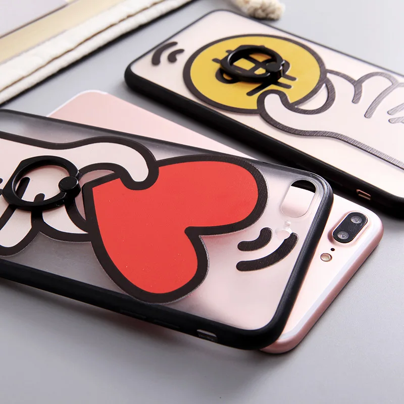 I7 Мода тиснением палец кольцо чехол для Apple iPhone 7 плюс 8 Plus Бэтмен Batgirl Футляр