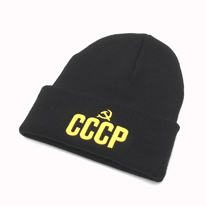 Модные теплые новые CCCP СССР Россия Горячая Распродажа стильные осенние и зимние теплые шапки унисекс Красная шапка с лучшее качество шапка с вышивкой