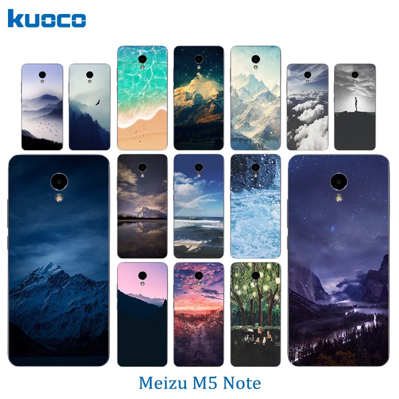 Мягкий ТПУ чехол для телефона Meizu M5 Note 5 дюймов роскошный тонкий с пейзажным