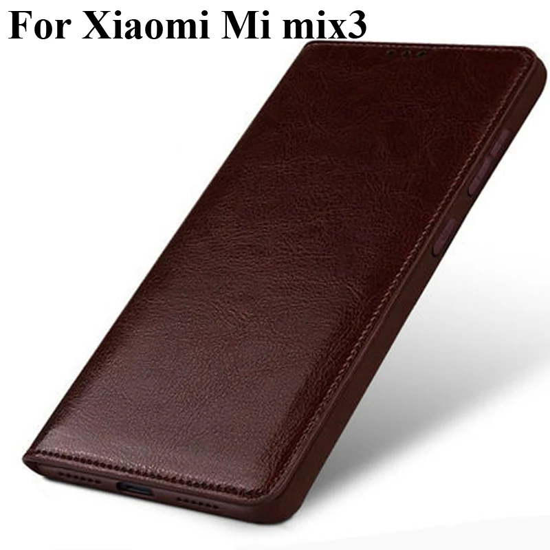Чехол-книжка из натуральной кожи для Xiaomi mi Mix3 Mix 3 чехол-накладка на заднюю панель