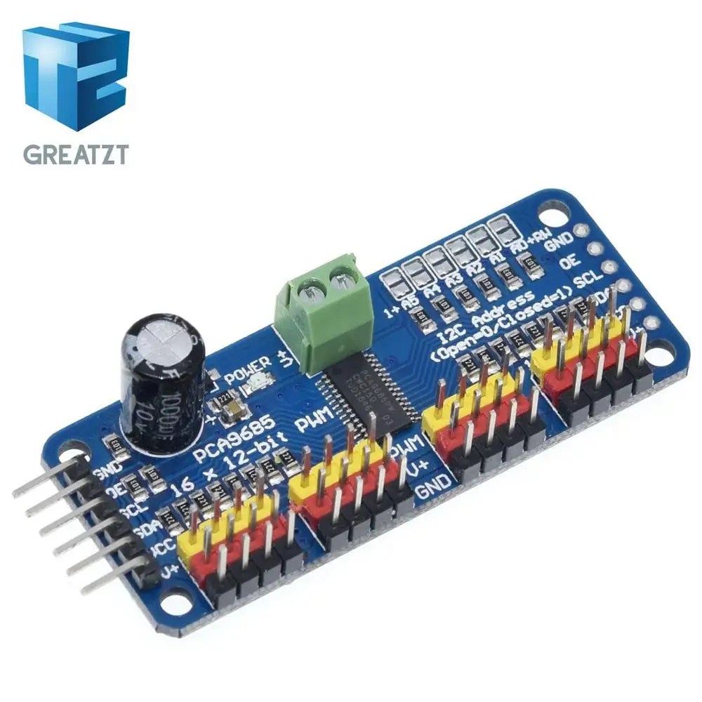 1 шт. 16 канал 12 бит ШИМ/сервопривод I2C интерфейс PCA9685 для Arduino Raspberry PI DIY Servo Щит