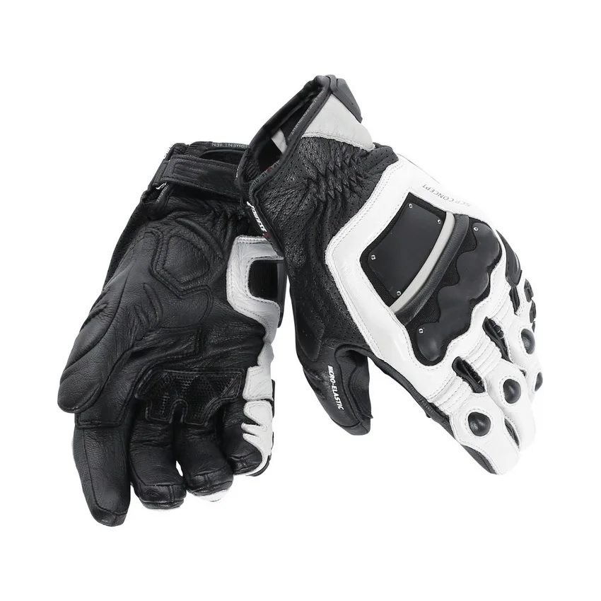 

Black Red 4 STROKE EVO Leather Gloves Racing Motorcycle Riding Driving Motorbike