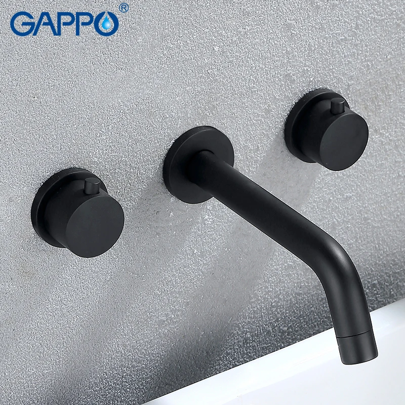 Смесители для раковины GAPPO настенный кран черного цвета ванной комнаты