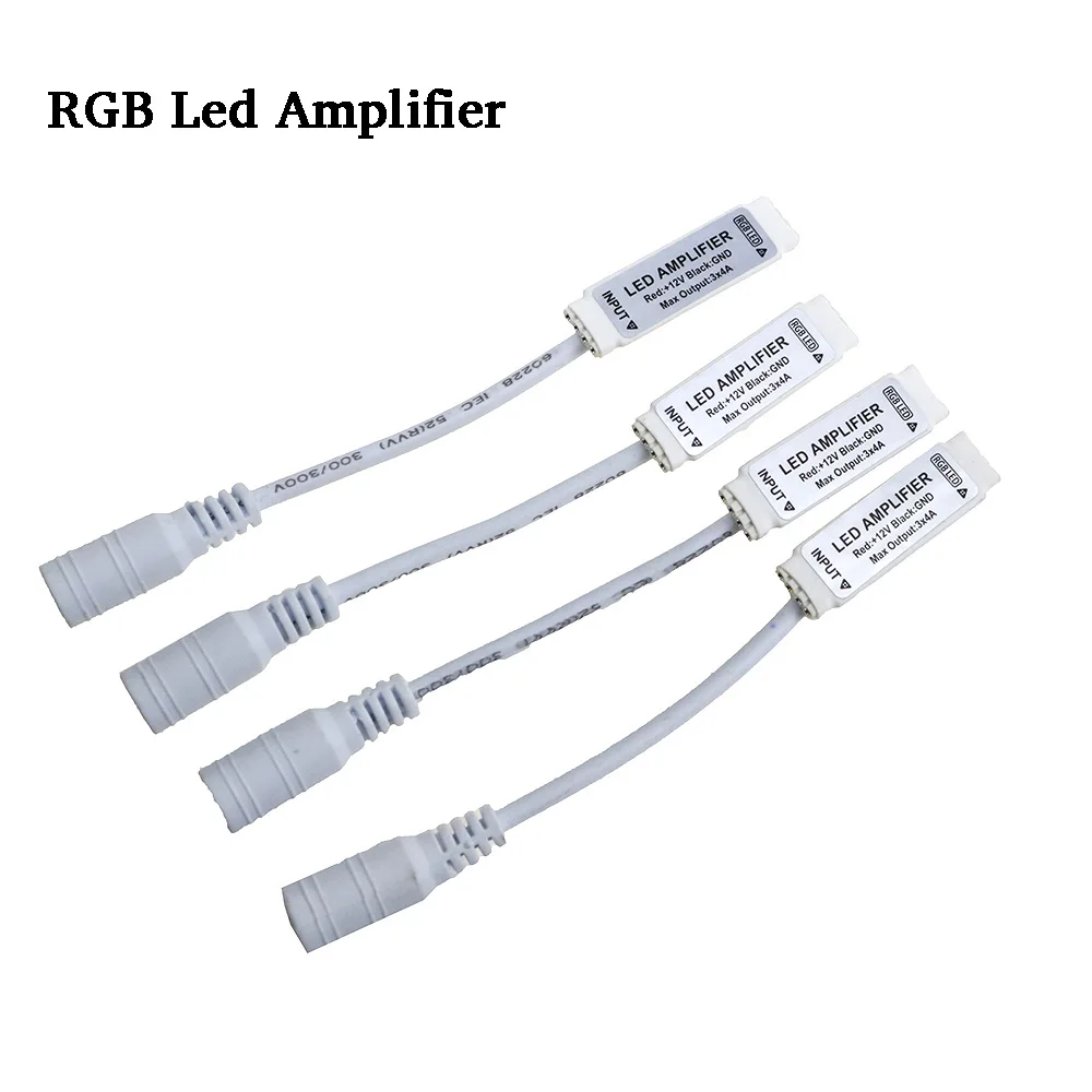 1-100 шт. RGB LED усилитель DC12V 24V контроллер сигнала с разъемом постоянного тока