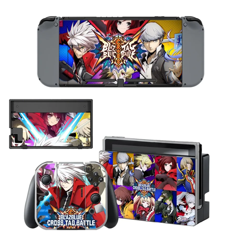 BLAZBLUE CROSS TAG битва Наклейка виниловая кожа для Nintendo переключатель NS консоль +