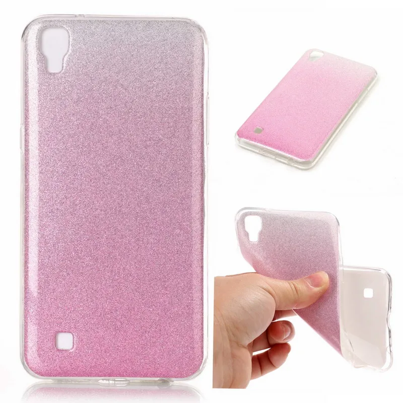 Роскошные Градиент Шику Блеск Мягкие TPU Cover Case Для LG X мощность Ультра Тонкий