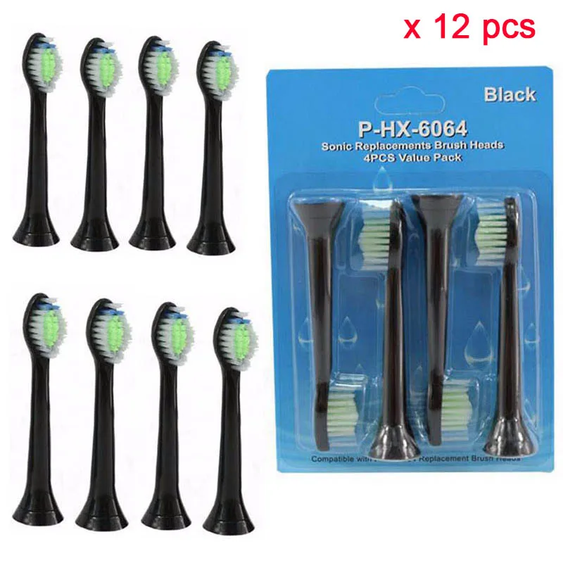 12 шт. заменить часть головка электрической зубной щетки Замена для Philips Sonicare DiamondClean черный HX6064/94 гигиена полости рта