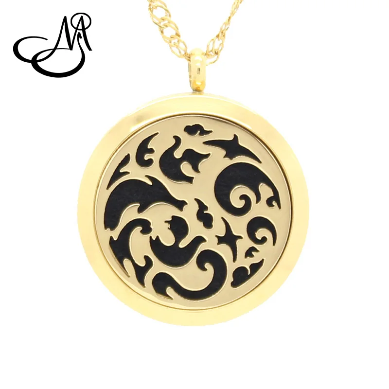 10 шт. золото Древо жизни нержавеющая сталь ароматерапия Медальоны 30/25 мм