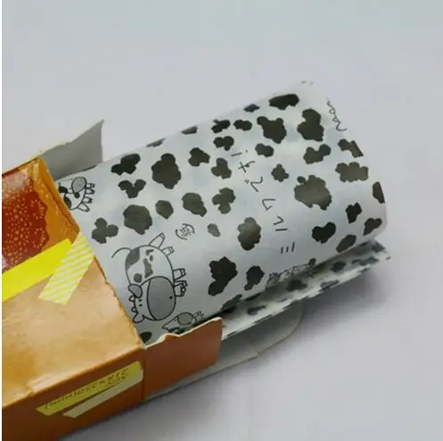 Black Cow LBSISI Life 150 листов, восковая масляная бумага, пищевая закуска, Рождественская оберточная бумага, пергамент для выпечки, масло, мыло, упаковочная бумага 21,8x25 см - Цвет: Black Cow