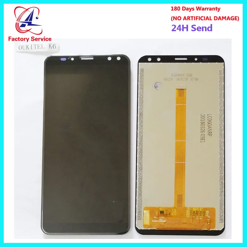 Pantalla LCD Original de 5,99 pulgadas para Oukitel K6, repuesto de montaje de digitalizador con pantalla t&aacute;ctil, herramientas y adhesivo-0