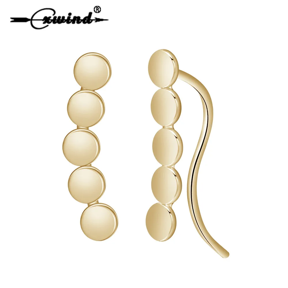 

Cxwind Gemetric Round Beads Linked Ear Cuffs Hoop Earrings Drop Piercing Earring Fashion climbing frames Jewelry