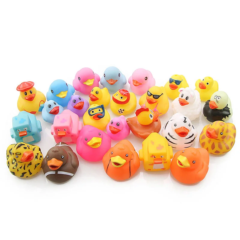 10 шт детская резиновая утка для ванны Duckie Baby Shower водные игрушки Плавательный