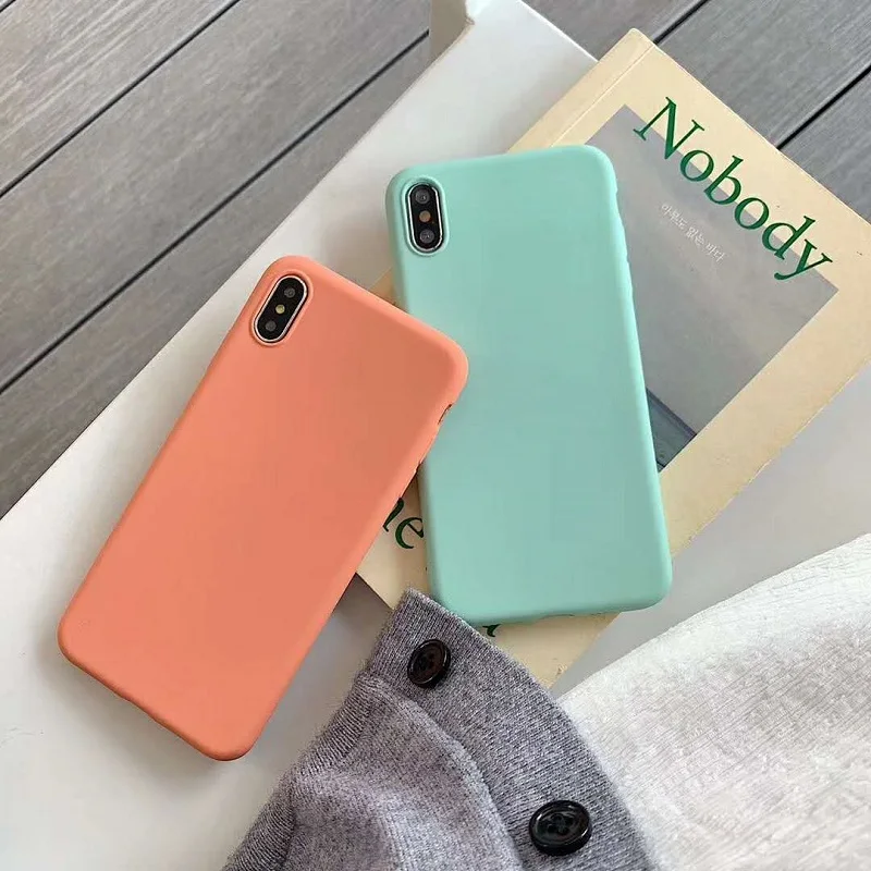 Мягкий чехол из ТПУ для Apple iPhone 6 7 8 6S 6splus 7Plus 8Plus X XS XR Xsmax мятный зеленый морской цвет