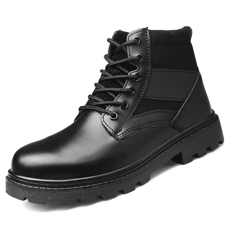 Мужские модные рабочие ботинки со стальным носком хлопковые теплые плюшевые