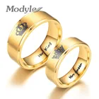 Новые парные кольца Modyle 2022 золотого цвета с короной и королевой из нержавеющей стали, парные кольца для пар, обещания любви для женщин