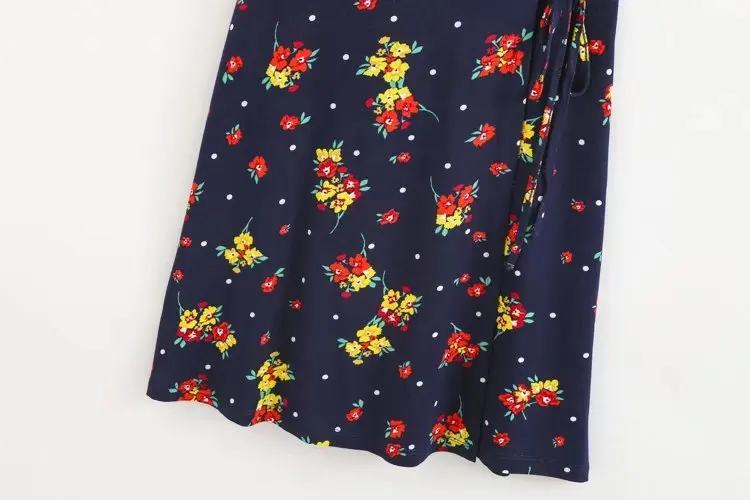 Дениска модные женские туфли с цветочным принтом темно-Платья для женщин Лето