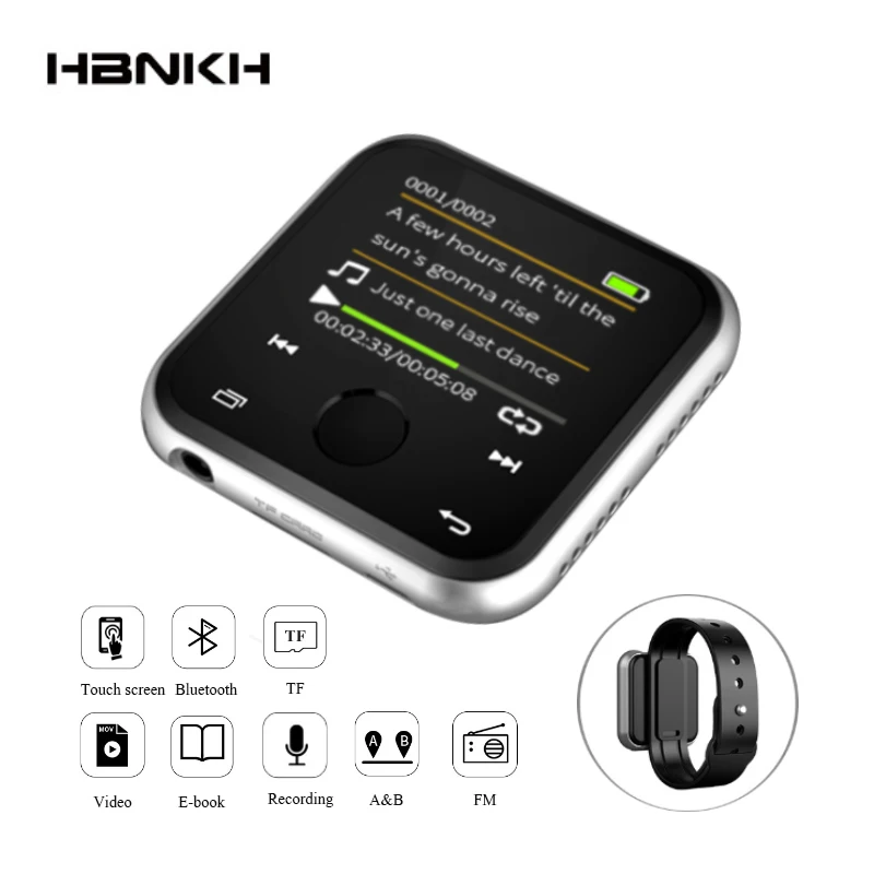 HBNKH R320 1,8 дюймов сенсорный экран MP3-плеер Bluetooth FM радио Запись Mp3 музыкальный плеер Hifi 8G электронная книга Встроенный динамик электронная книга