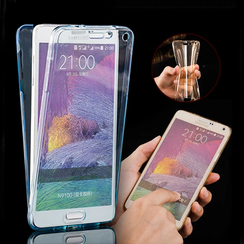 Прозрачный чехол для Samsung Galaxy Note 4 мягкий силиконовый SM N9100 360 | Мобильные телефоны