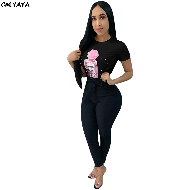 Женская футболка с круглым вырезом коротким рукавом и аппликацией 4