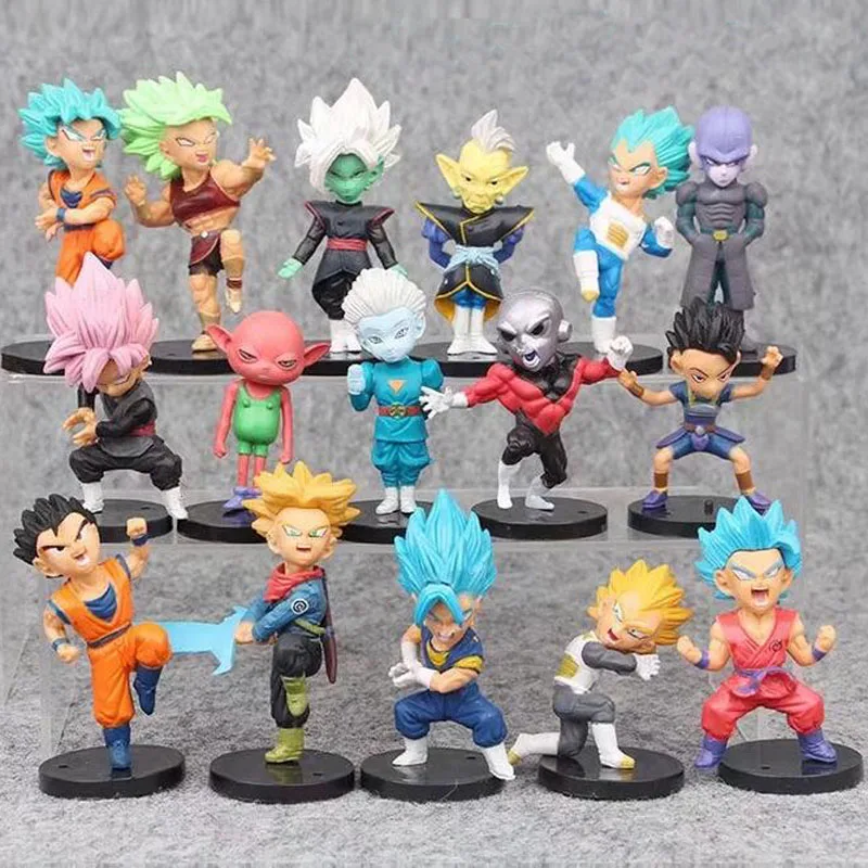 Dragon Ball Z PVC Фигурки игрушки 16 шт./компл. розовый черный Сон Гоку Гохан Vetega хит Cabba