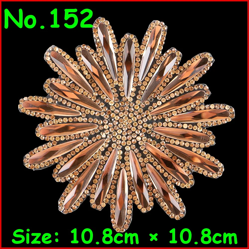 1 шт./лот блестящий цветок белого золота стразы с горячей фиксацией накладки