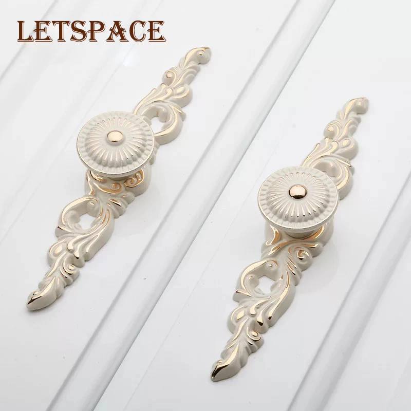 

European style European ivory white cabinet pastoral bedside cupboard handle lovely fresh Princess house furniture pull handle