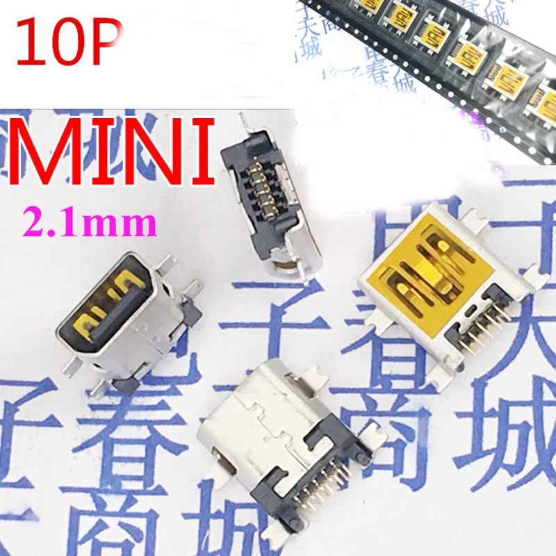

800pcs 10Pin Mini usb jack 2.1mm sink Type Mini usb Female Connector