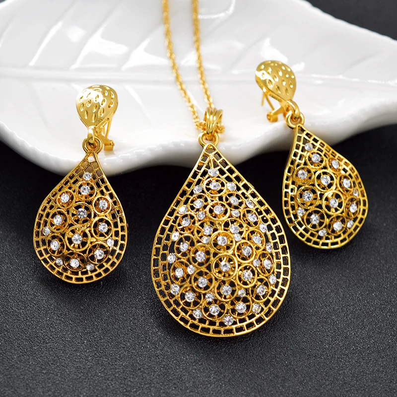 Sunny Jewelry классические большие Ювелирные наборы для женщин колье серьги кулон