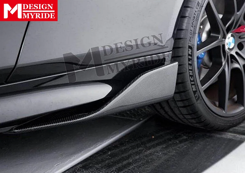 For Audi A5 coupe True Carbon Fibre CF Performance Side Skirts Splitter Lip 2-Pcs Add on Look E-Style 57cm(Need screw fixation