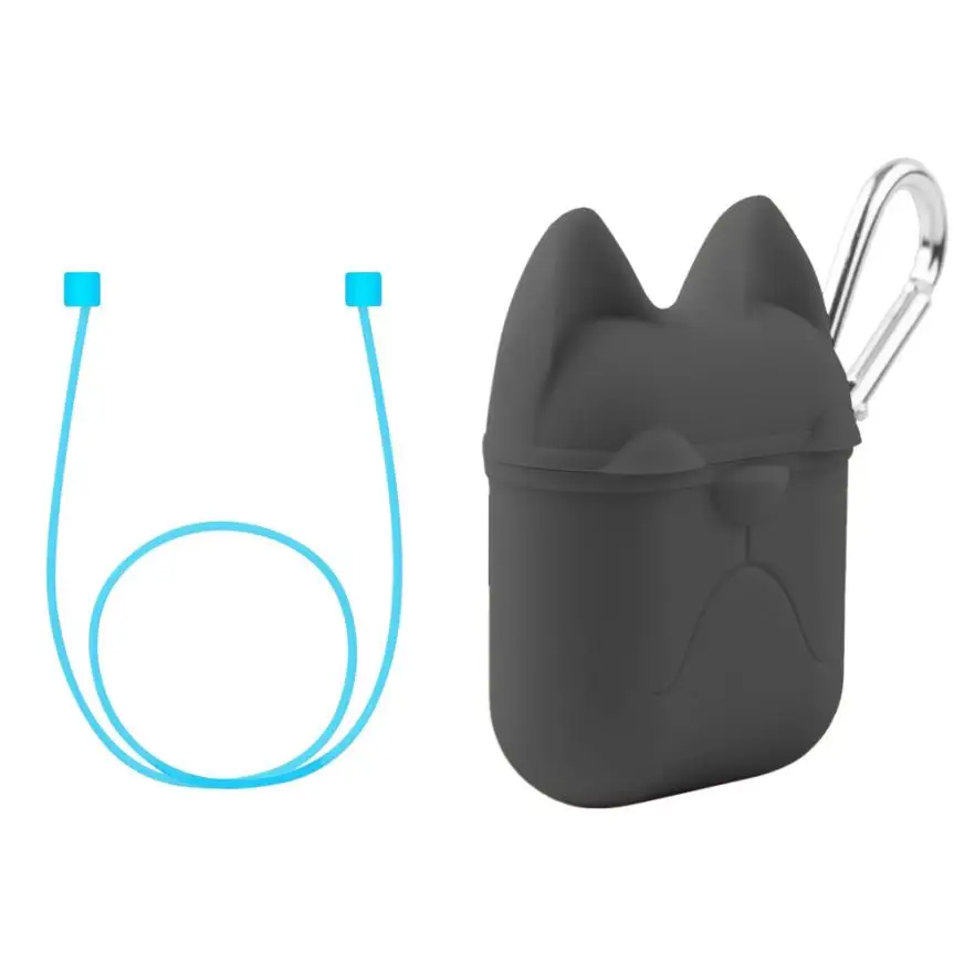 Hiperdeal 2018 Silicone Bulldog Earphone Case Cover Pouch For Apple Airpods New + AirPods Strap Dropshipping July 26 | Электроника