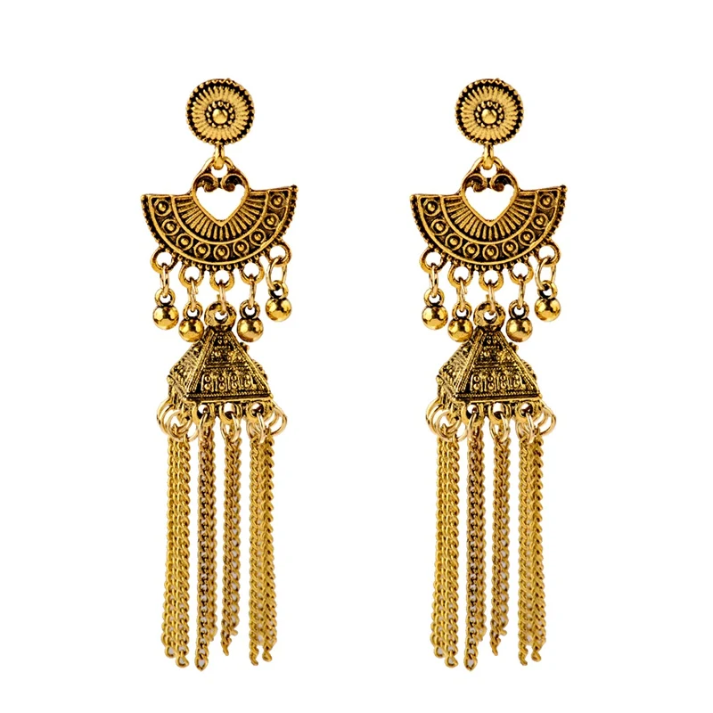 Женские классические серьги Jhumka Jhumki золотистые индийские модные ювелирные