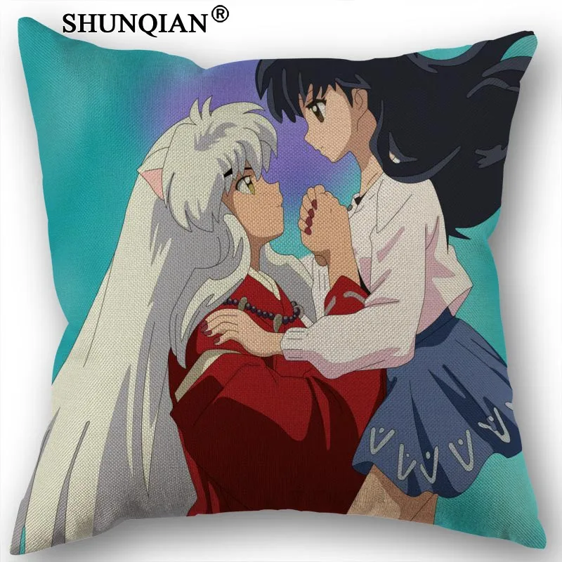 2 Льняная хлопковая наволочка InuYasha печатная Подушка покрывало домашний текстиль декоративная наволочка индивидуальный подарок 45x45 см - Цвет: 2