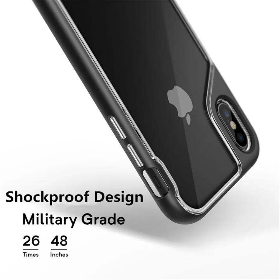Lancase крышка для iphone х Чехол прозрачный тонкий гибридный 2 в 1 Пластик Жесткий PC