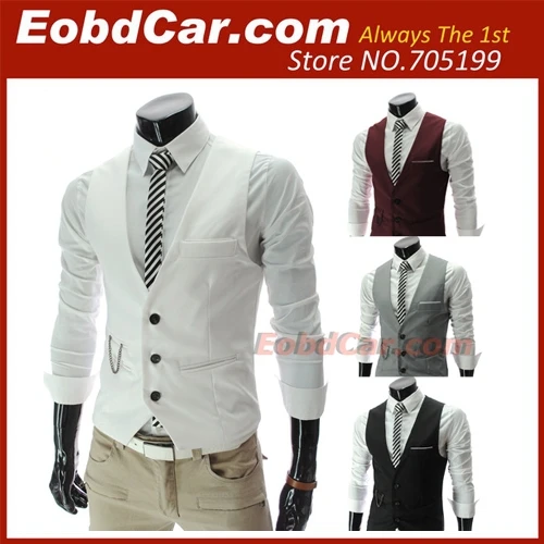 Hot Sale Men's Vests Classic Male Clothing Autumn Man Waistcoat Casual Slim V neck Vest Suit 4 Colors M~XXXL SA87|suit vest men|vest coatsuits