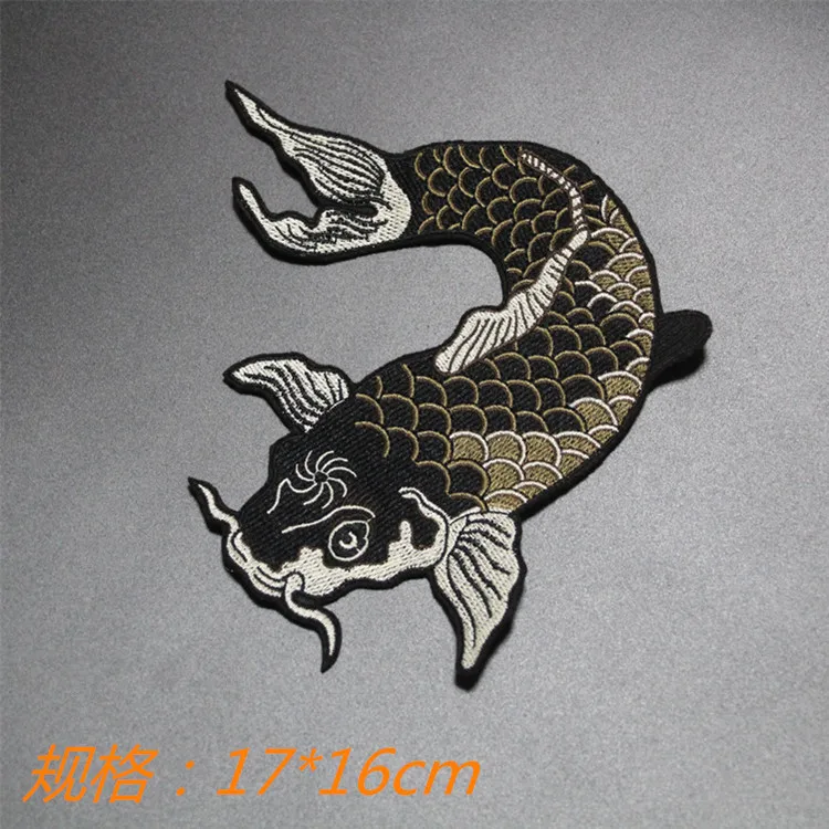 1 шт. Big Fish вышитые патчи ткани Стикеры для одежды Портативный утюжок для одежды аппликация DIY аксессуар вечерние Декор животных