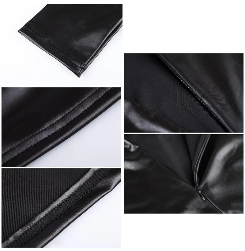 Женские черные кожаные Клубные облегающие вечерние платья карандаш с длинным