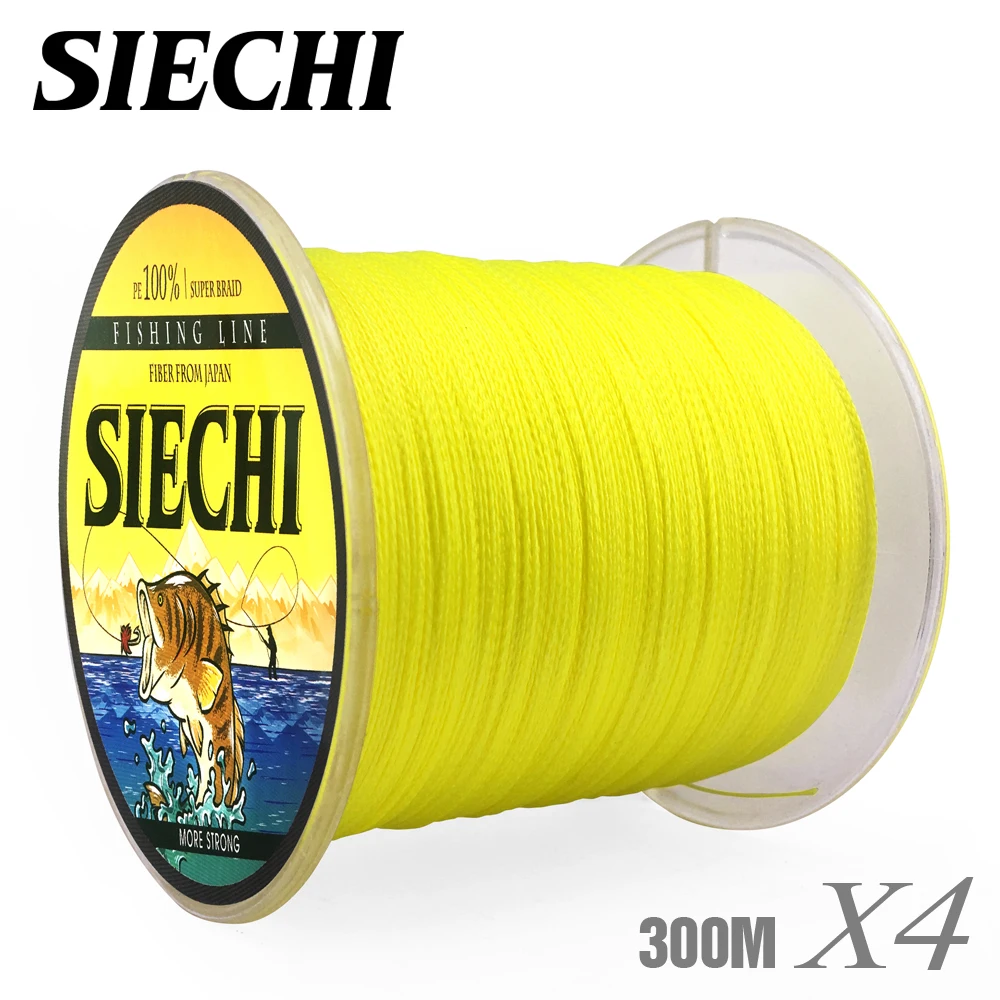 Рыболовная плетеная леска SIECHI серии Super power 300 м 4 пряди 12 83 анг. Фунт. многонитевая