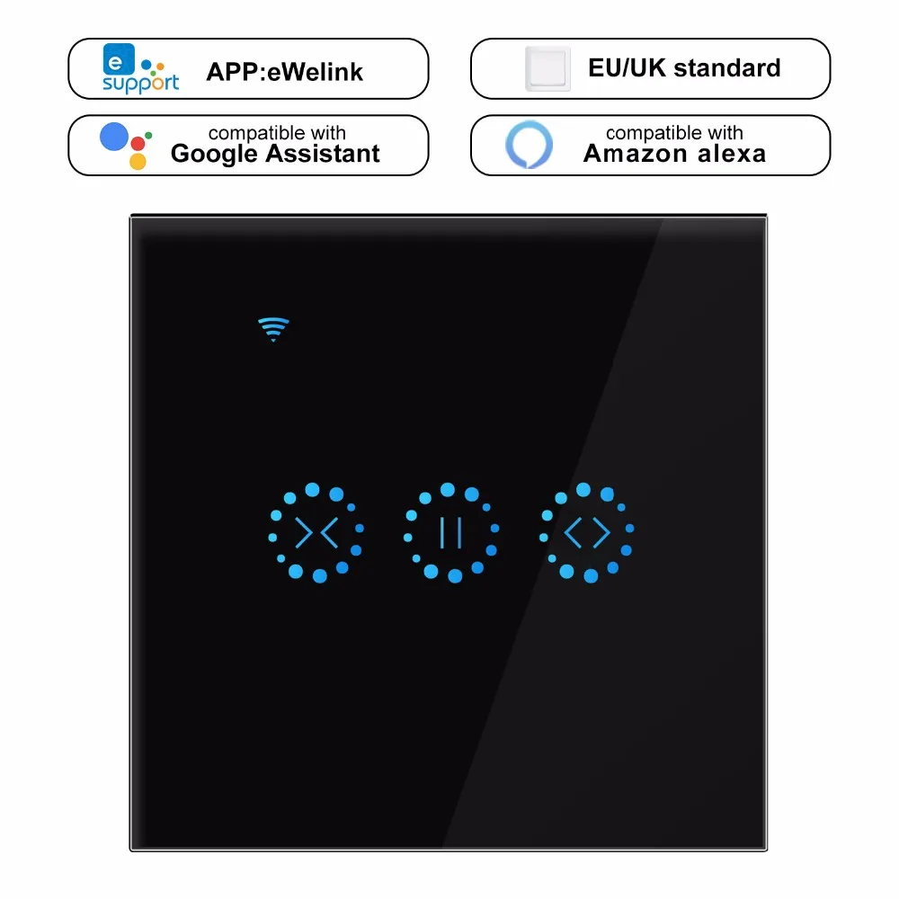 ЕС/Великобритания смарт WiFi электрические сенсорные жалюзи шторы переключатель приложение/Голосовое управление от Alexa для механического ограничения жалюзи мотор Ewelink приложение