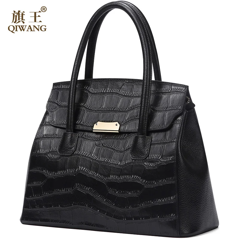 Женская сумка QIWANG из натуральной кожи крокодила 2018|tote bags for women|crocodile bagtote bag |