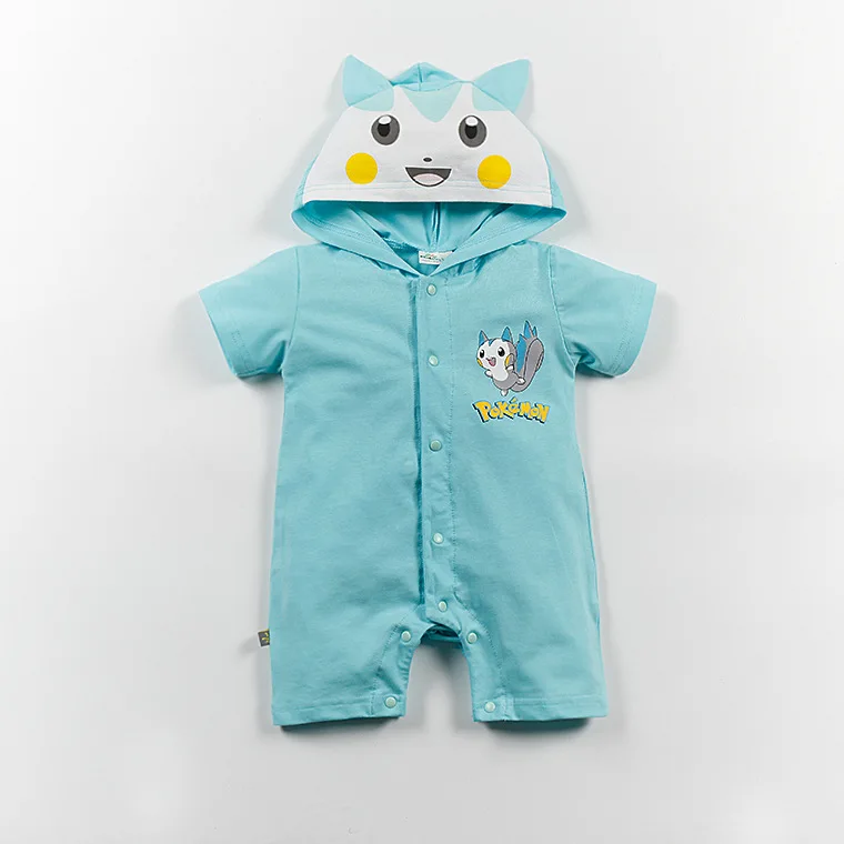 pika blue Летний детский комбинезон для девочек и мальчиков; хлопковая одежда для новорожденных; комбинезон с изображением маленького монстра; чип и Дейл; удобный комбинезон; bebe - Цвет: pika blue
