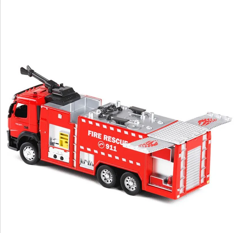1:50 Volvo водяная пушка танк пожарная машина сплав потяните назад игрушка diecasts