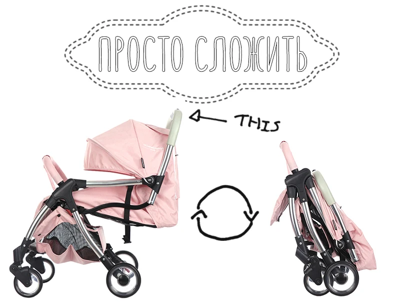Милая детская коляска может сидеть и лежать легкая складная коляска