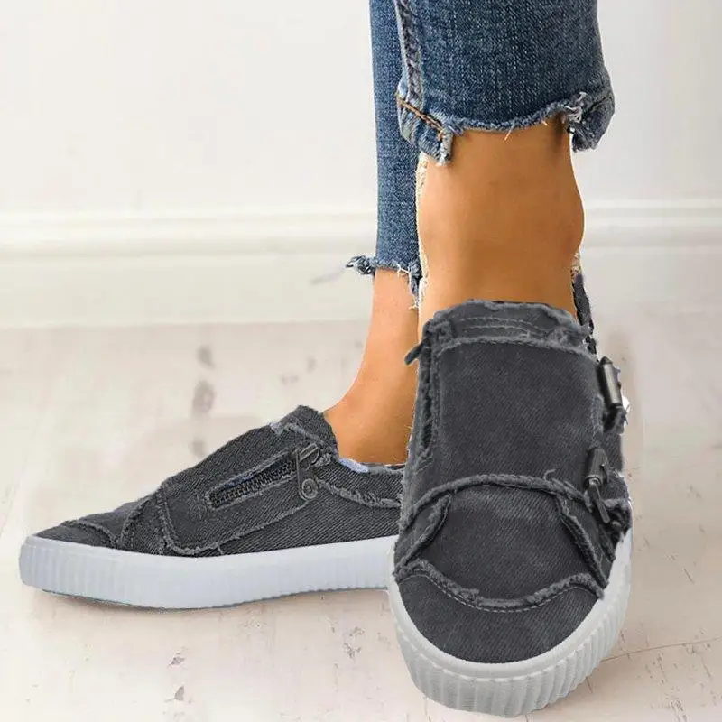 HEFLASHOR/Женская обувь без застежки на плоской подошве Вулканизированная